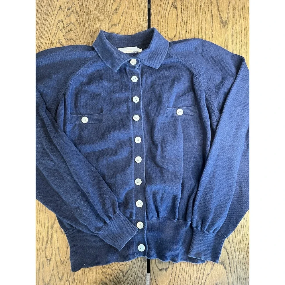 JH collectibles‎ Cotton Sweater Cardigan Navy M Medium Women's